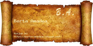 Berta Amadea névjegykártya